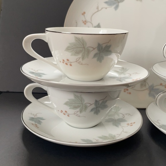 Sango Claire Dishes Tea Cup Saucer Set Dinner Plate Vintage China Bridal Wedding - Picture 4 of 14